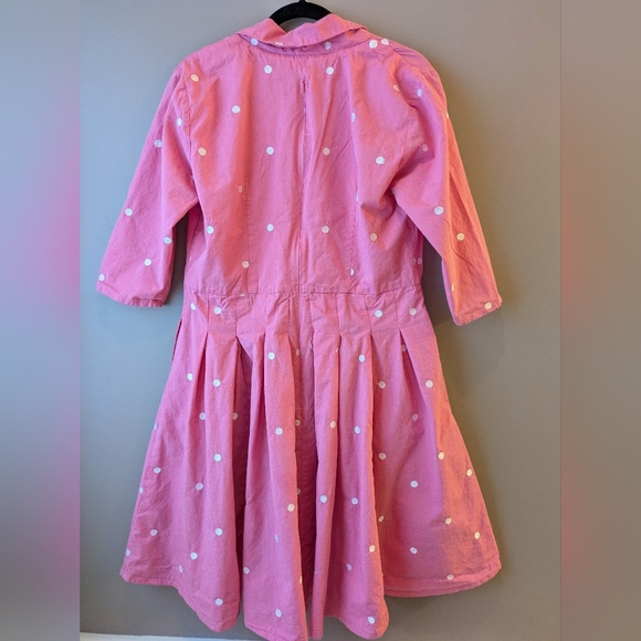 Wayward Fancies Pink Midi Dress with White Polka Dots 16 - Picture 2 of 8